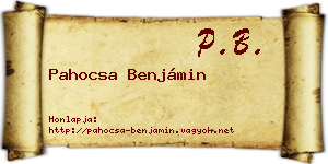 Pahocsa Benjámin névjegykártya