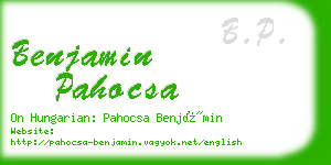 benjamin pahocsa business card